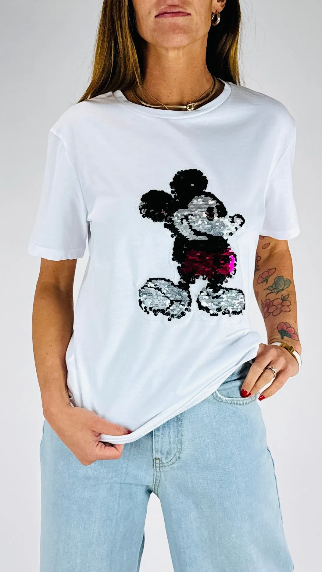 T-shirt  topolino paillettes