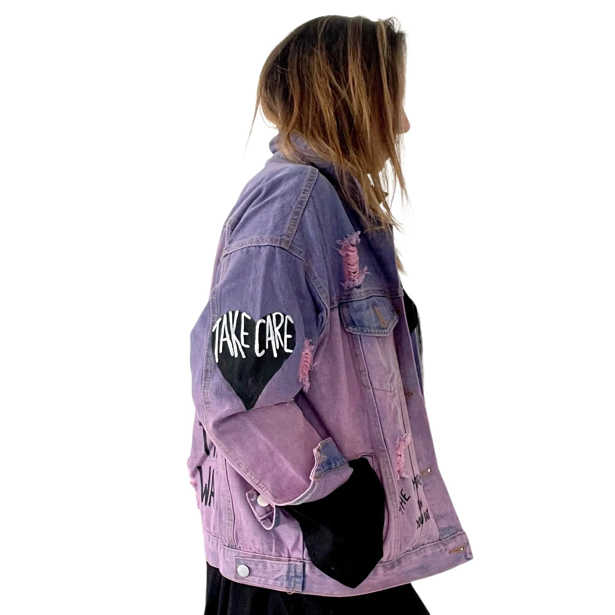 'Take Care' Denim Jacket