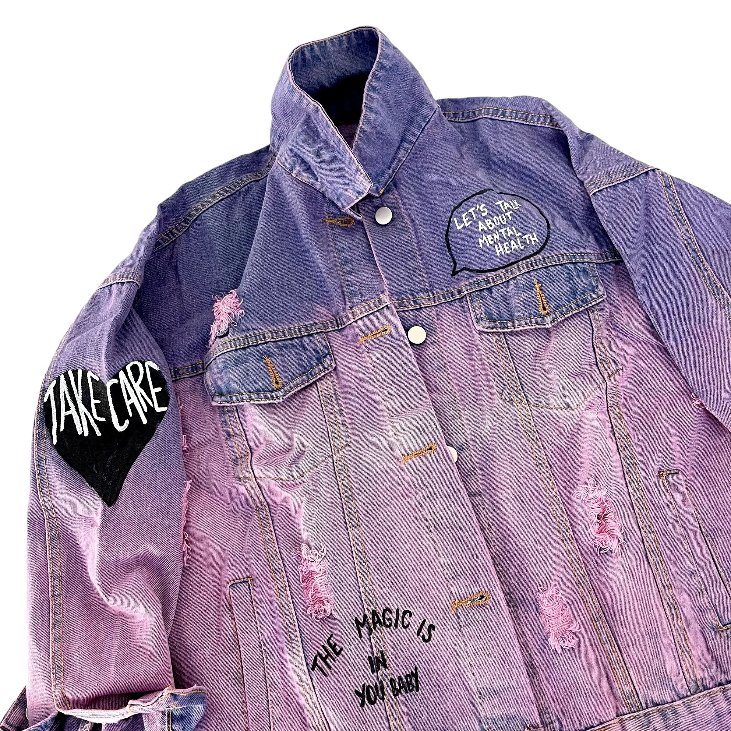 'Take Care' Denim Jacket