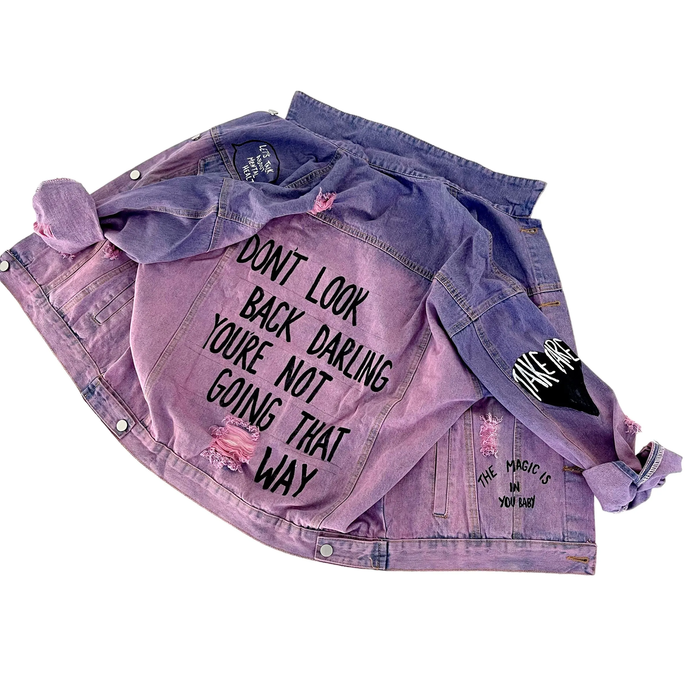 'Take Care' Denim Jacket