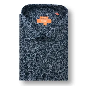 TALLIA MENS BIG AND TALL - MENS PAISLEY DRESS SHIRT - NAVY