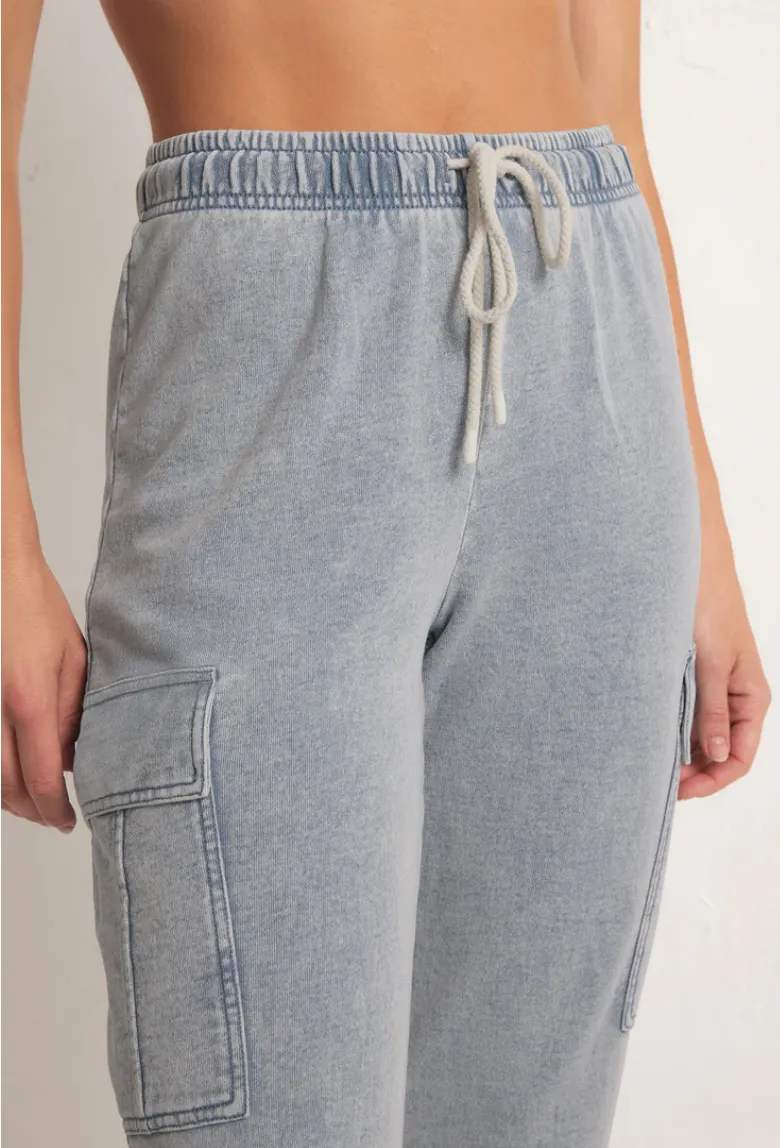 Tempo Knit Denim Jogger- Washed Indigo