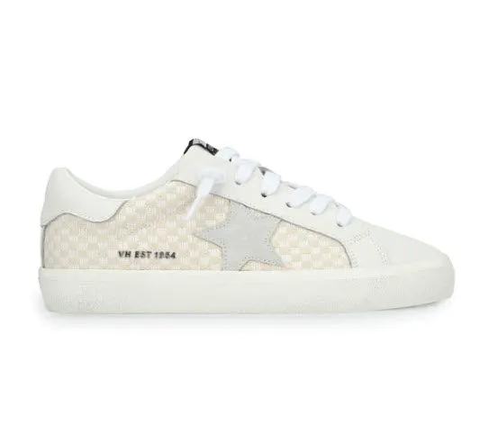 The Raffia Checkered Star Lace Sneaker in Natural