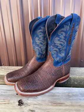 Tony Lama Men's Jinglebob Cognac Safari Cowhide Square Toe Western Boots TL3020