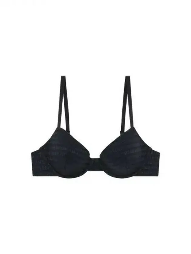 UNDERWEAR Overseas Station Season Big Chance 8 18 Women s Logo Pattern Mesh Push up Bra Black 271512