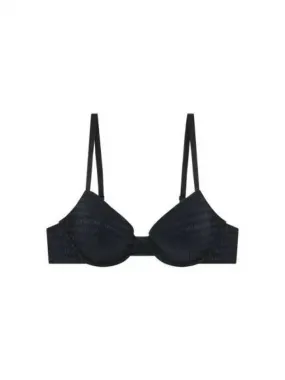 UNDERWEAR Overseas Station Season Big Chance 8 18 Women s Logo Pattern Mesh Push up Bra Black 271512