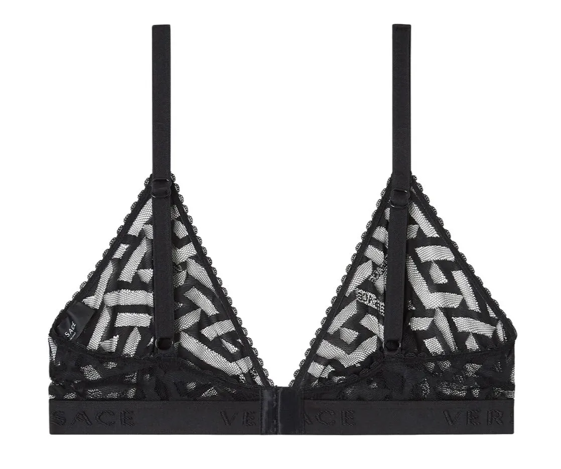 Versace Greca Pattern Tulle Bralette