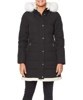 Vince Camuto Womens Faux Fur Warm Puffer Jacket