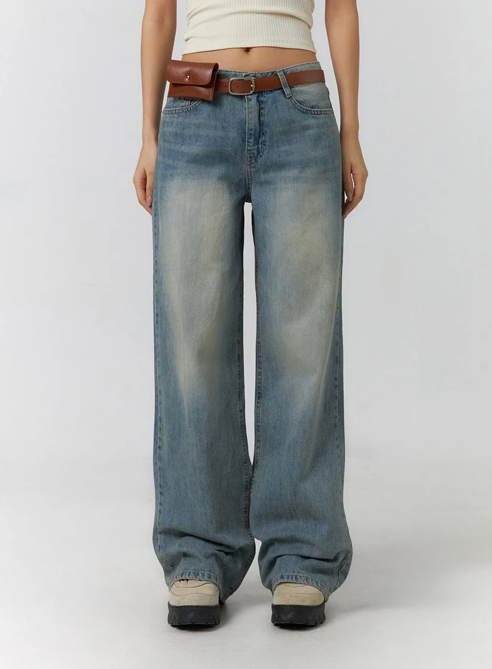 Washed Wide Leg Denim CF401