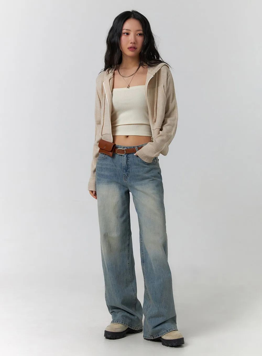 Washed Wide Leg Denim CF401