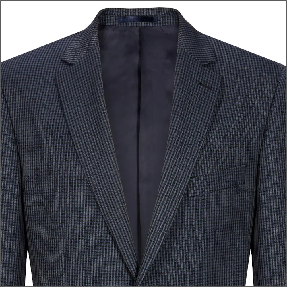 Wellington Dark Blue Fine Check City Jacket-