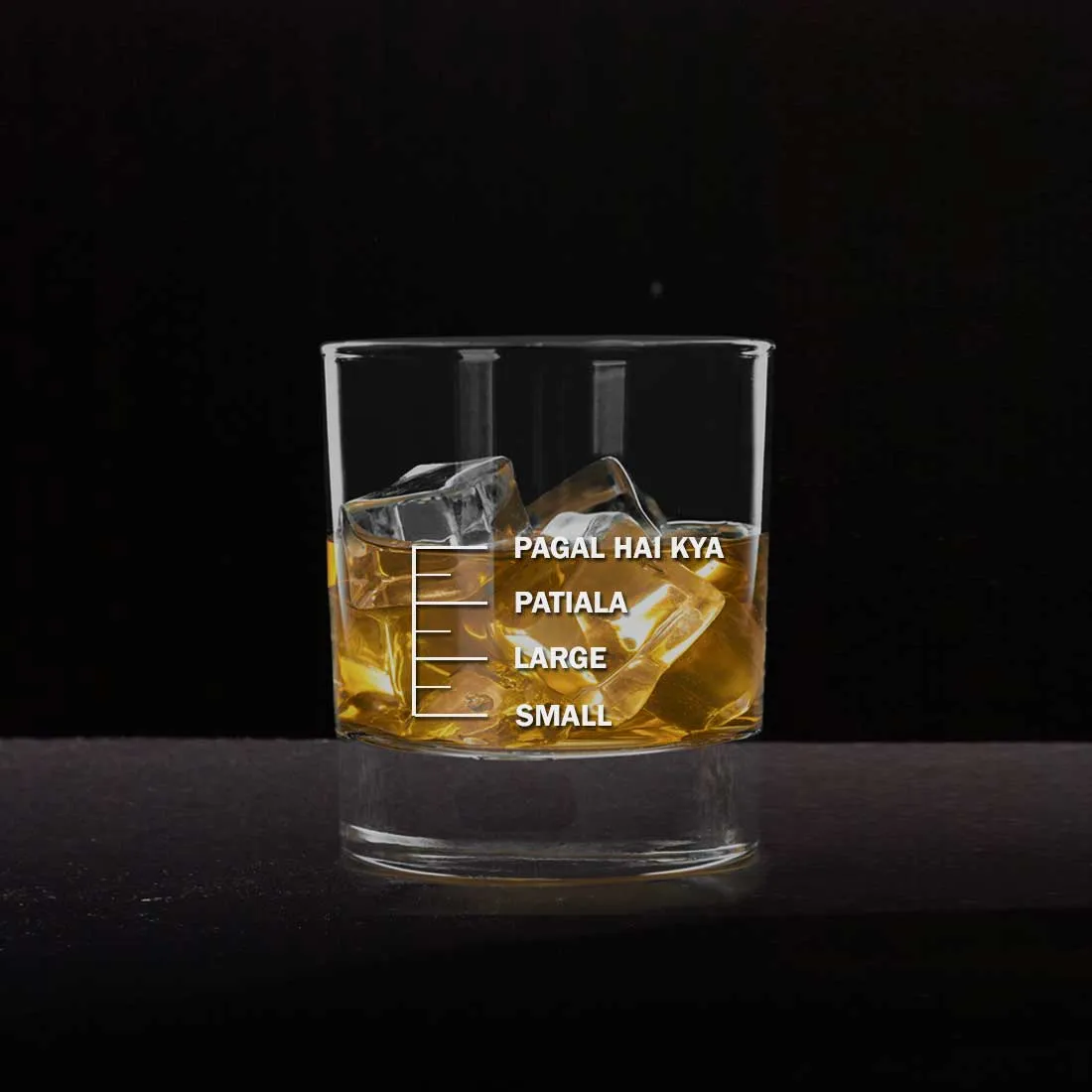 Whiskey Glasses SET OF 2 -  Anniversary Birthday Gift Funny Gifts for Husband Bf - SMALL LARGE PATIYALA PAGAL HAI KYA