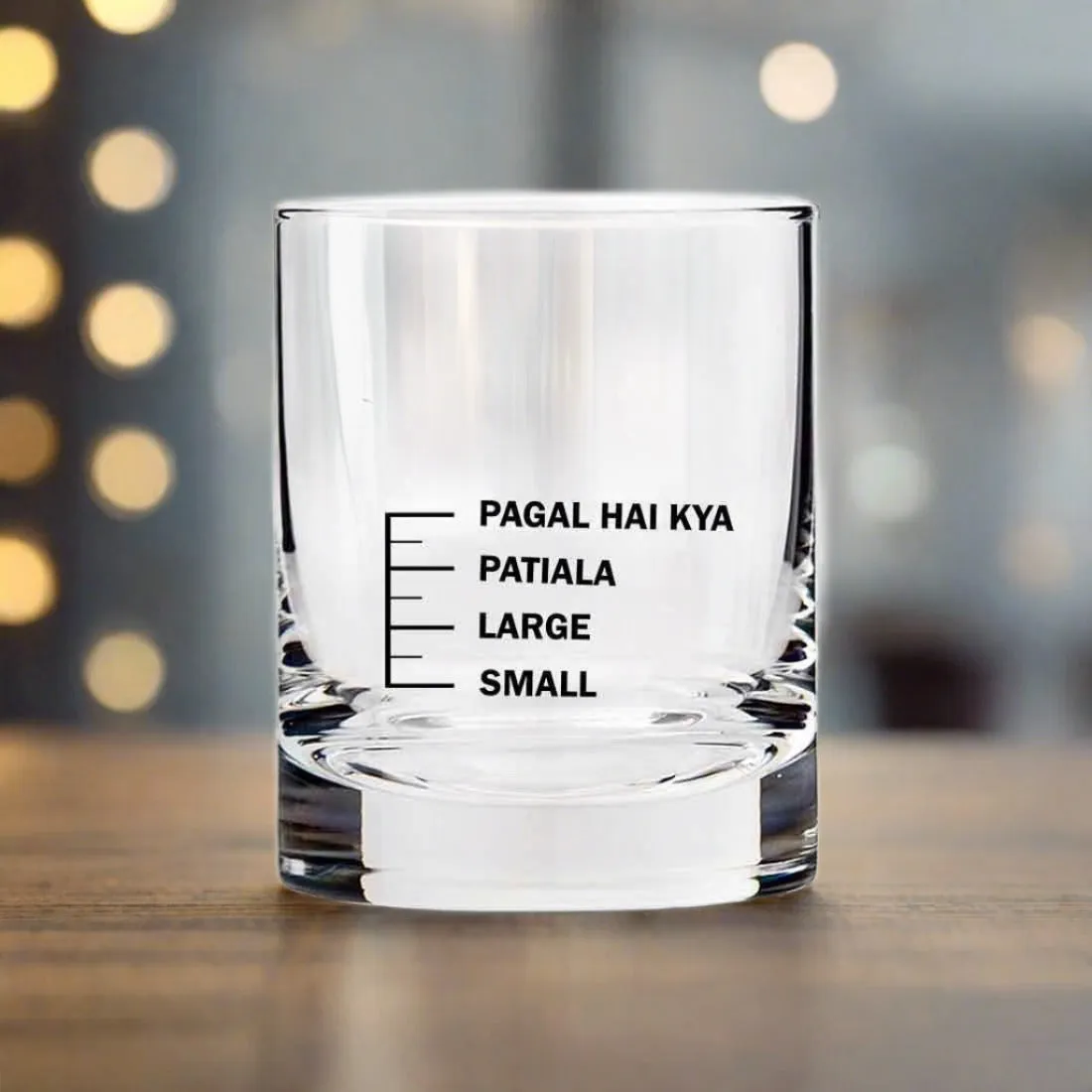 Whiskey Glasses SET OF 2 -  Anniversary Birthday Gift Funny Gifts for Husband Bf - SMALL LARGE PATIYALA PAGAL HAI KYA