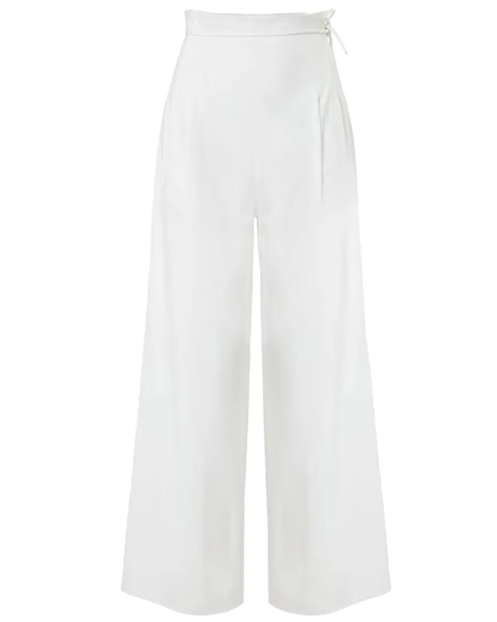 White High Rise Wide Leg Pant