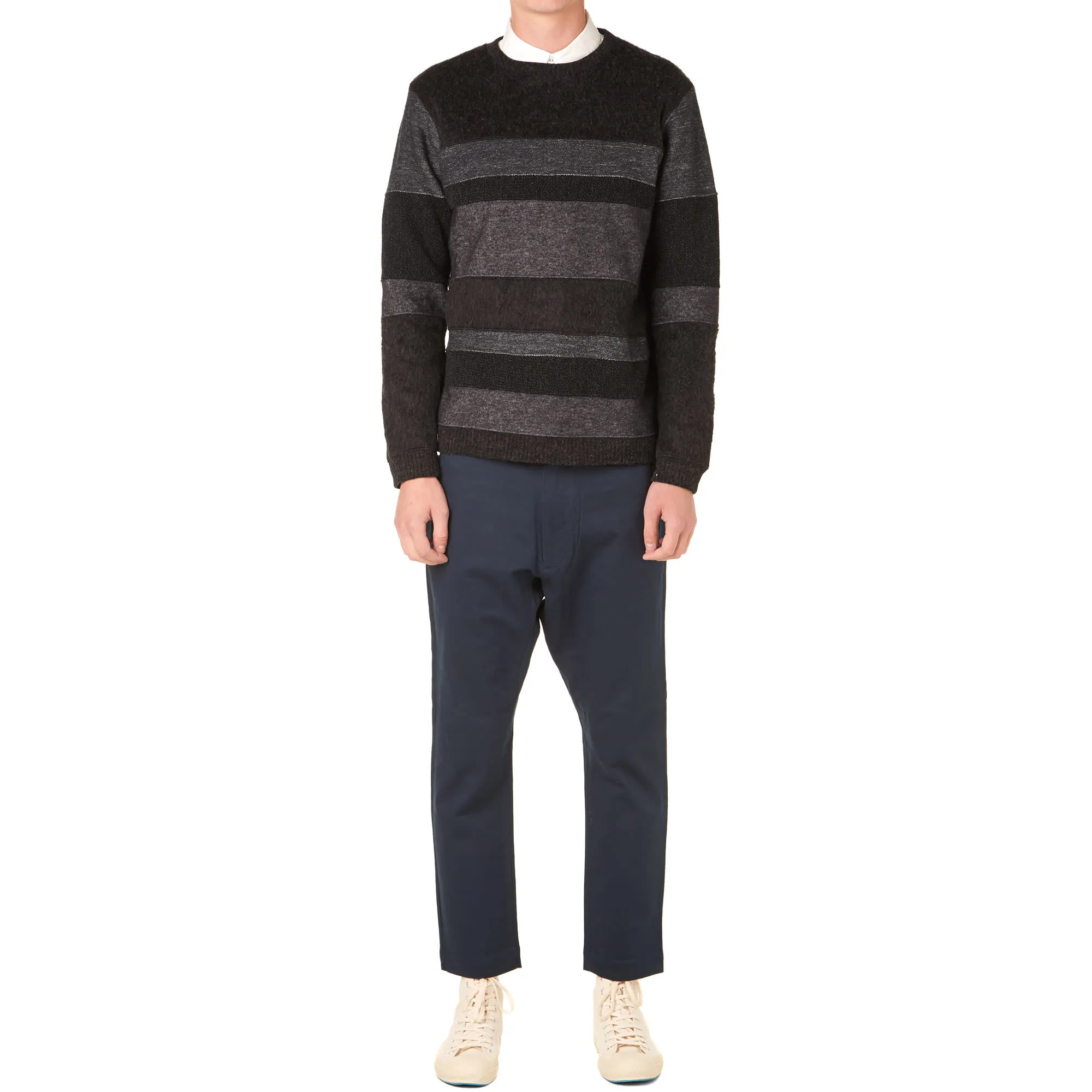 White Mountaineering Contrast Crew SweatCharcoal