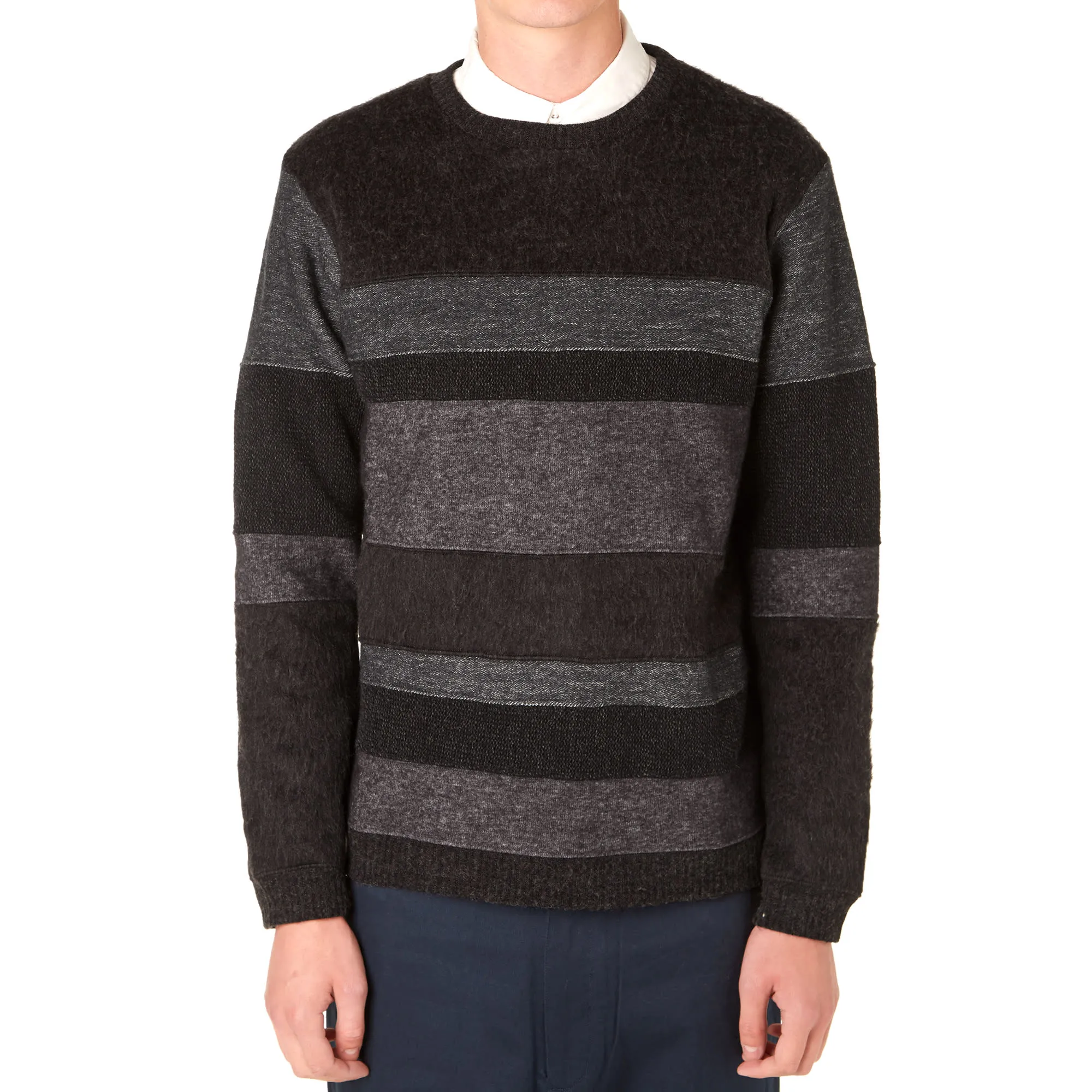 White Mountaineering Contrast Crew SweatCharcoal