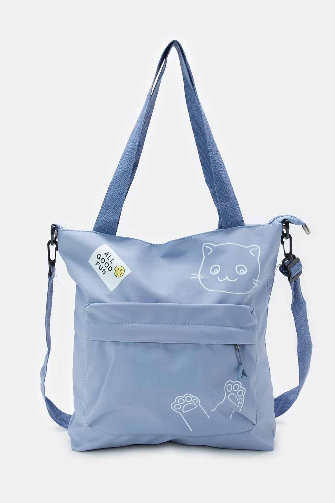 Women Blue Printed Printed Shoppers Bag