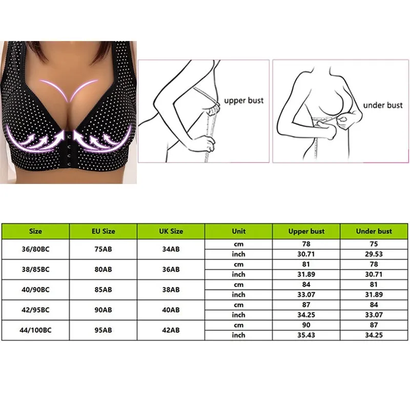 Women's Sexy Purple Seamless Front Closure Wire Free Full Cup Push-Up Bra