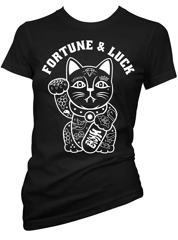 Women's Tattooed Good Fortune Kitty Tee