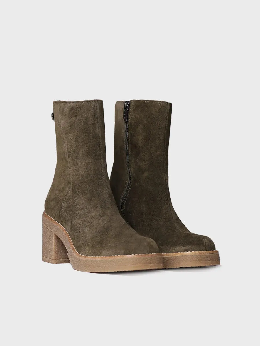 Women's Wide Heel Ankle boot in Suede - PIANI-SY