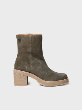 Women's Wide Heel Ankle boot in Suede - PIANI-SY