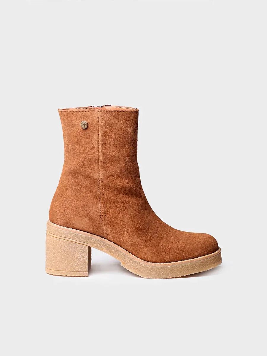 Women's Wide Heel Ankle boot in Suede - PIANI-SY