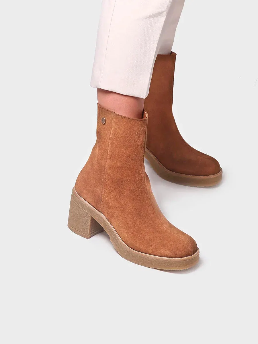 Women's Wide Heel Ankle boot in Suede - PIANI-SY