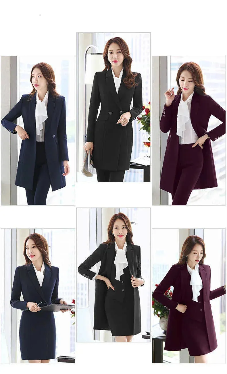 Women's Winter Formal Business Office Work Wear Vest with Pants