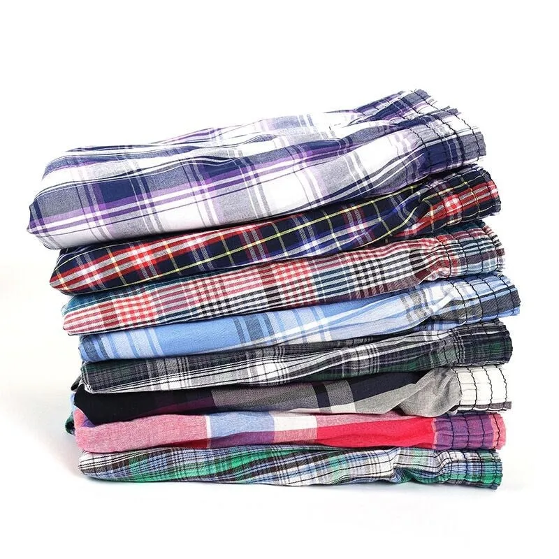 Xituodai 5Pcs/lot Boxer Men Thin Summer Underwear Cotton Man Big Size Short Breathable Plaid Flexible Shorts Boxer Male Underpan