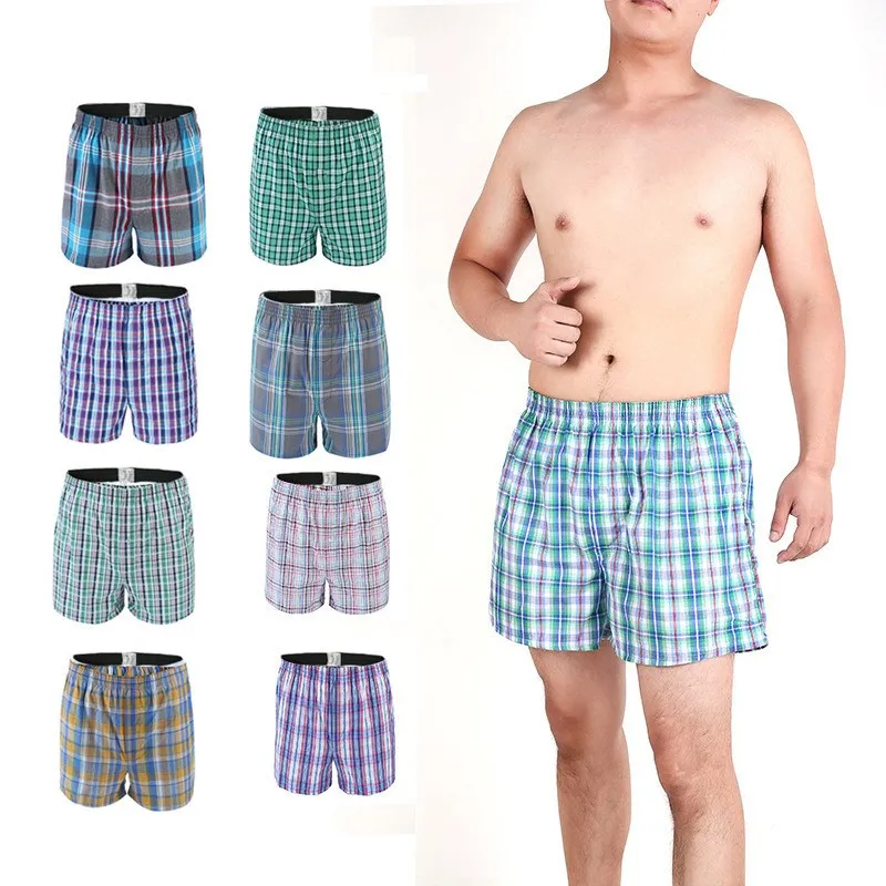 Xituodai 5Pcs/lot Boxer Men Thin Summer Underwear Cotton Man Big Size Short Breathable Plaid Flexible Shorts Boxer Male Underpan