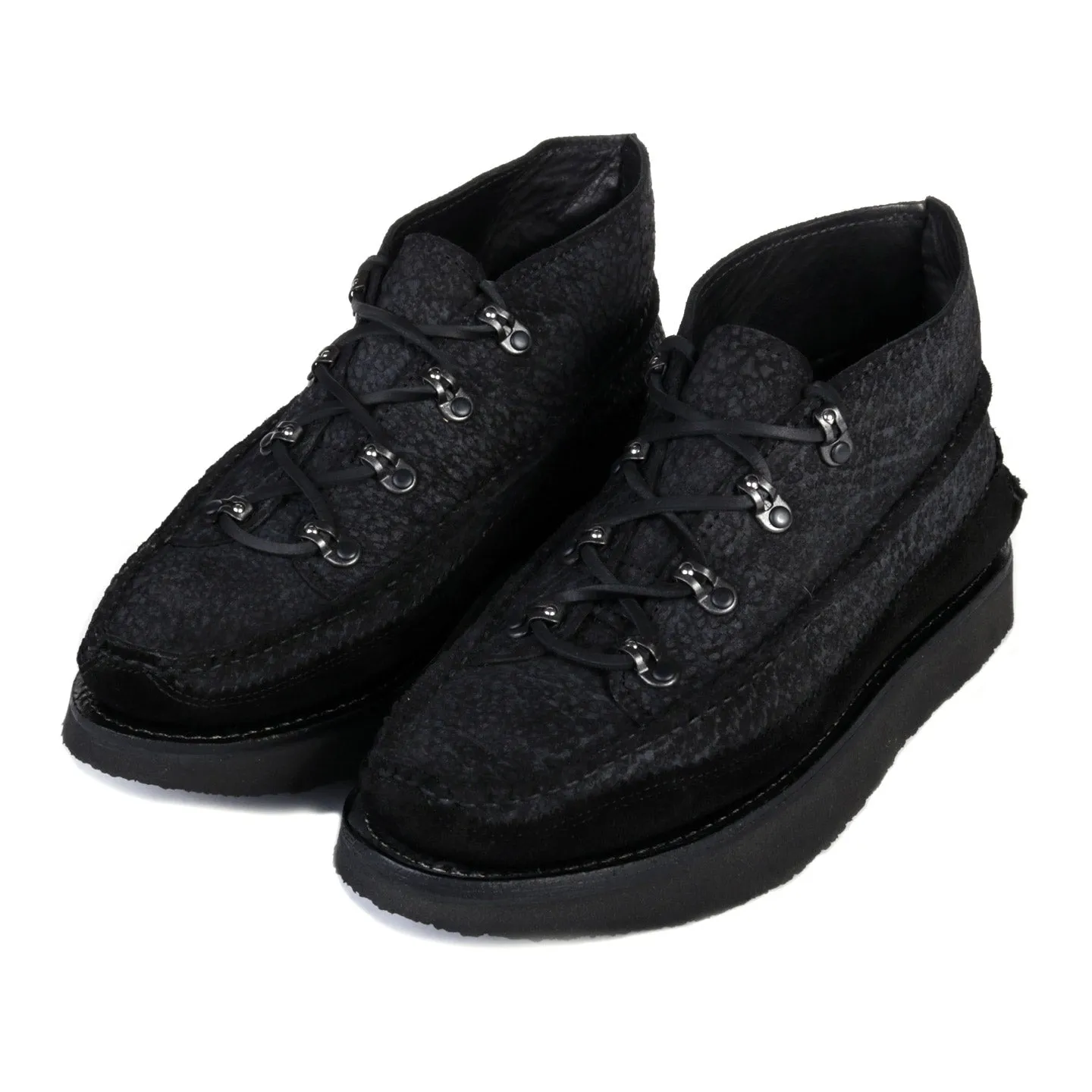 YUKETEN ALL HANDSEWN TOKYO ROCKER DB CHUKKA GODZILLA BLACK