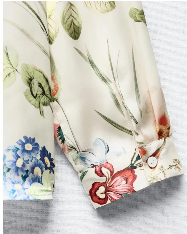 ZARA  |Flower Patterns Casual Style Long Sleeves Elegant Style