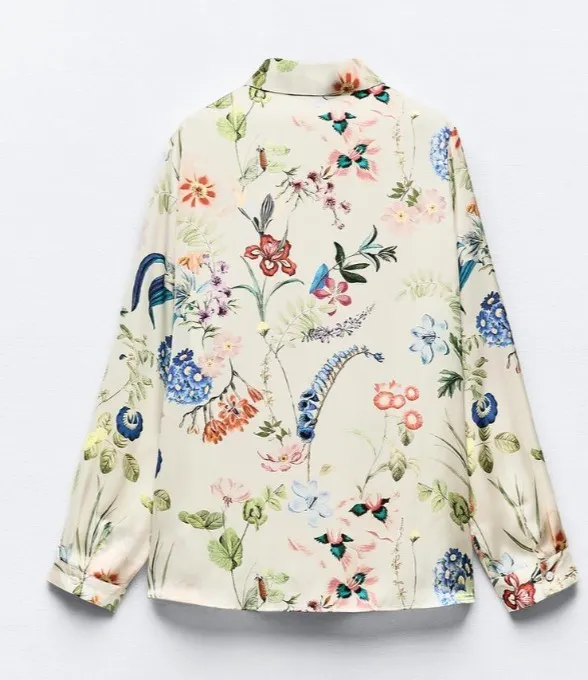 ZARA  |Flower Patterns Casual Style Long Sleeves Elegant Style